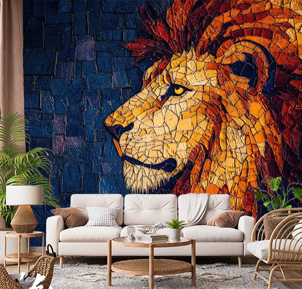 Vibrant Mosaic Lion