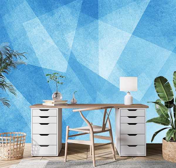 Abstract Blue Geometric Triangle Pattern
