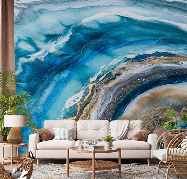 Serene Blue Abstract Art