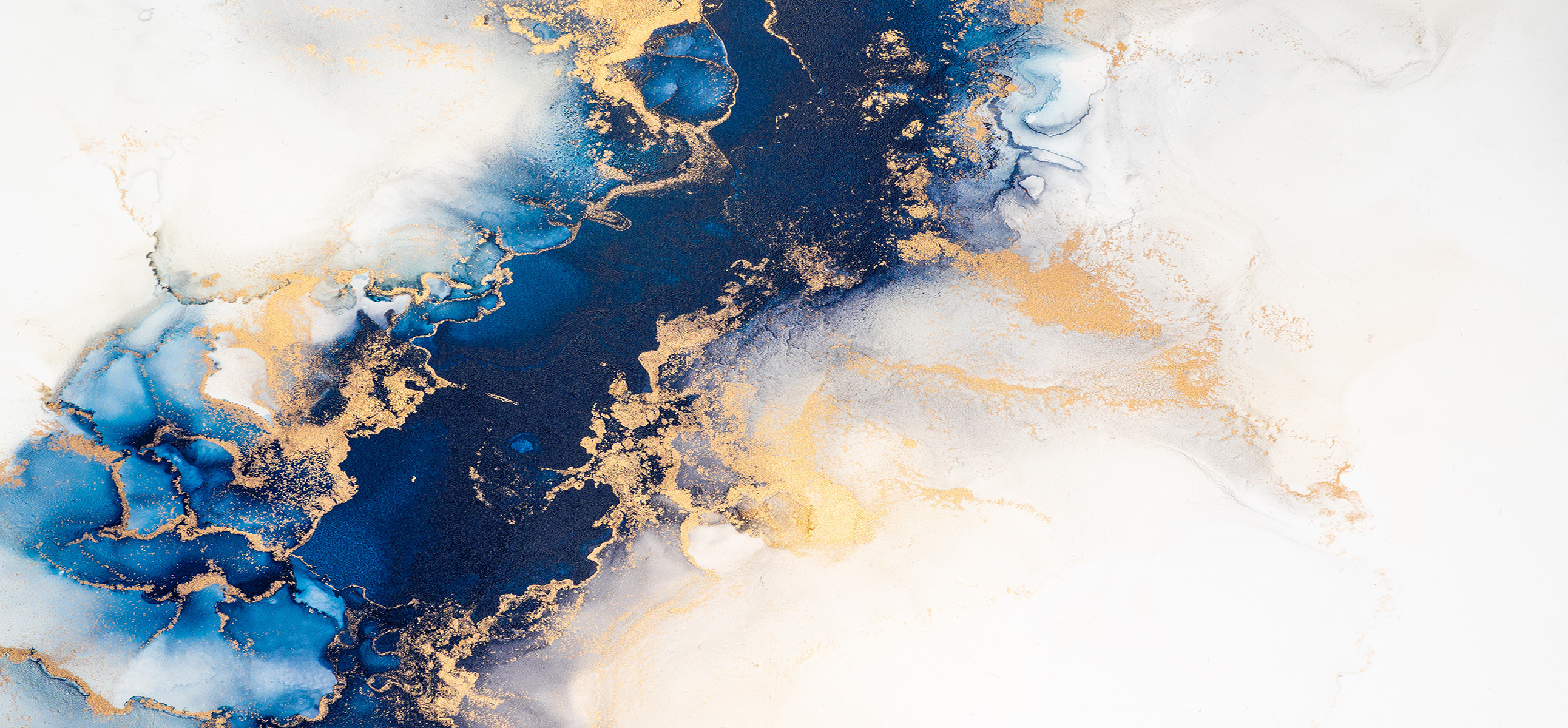Deep Blue & Gold Marble