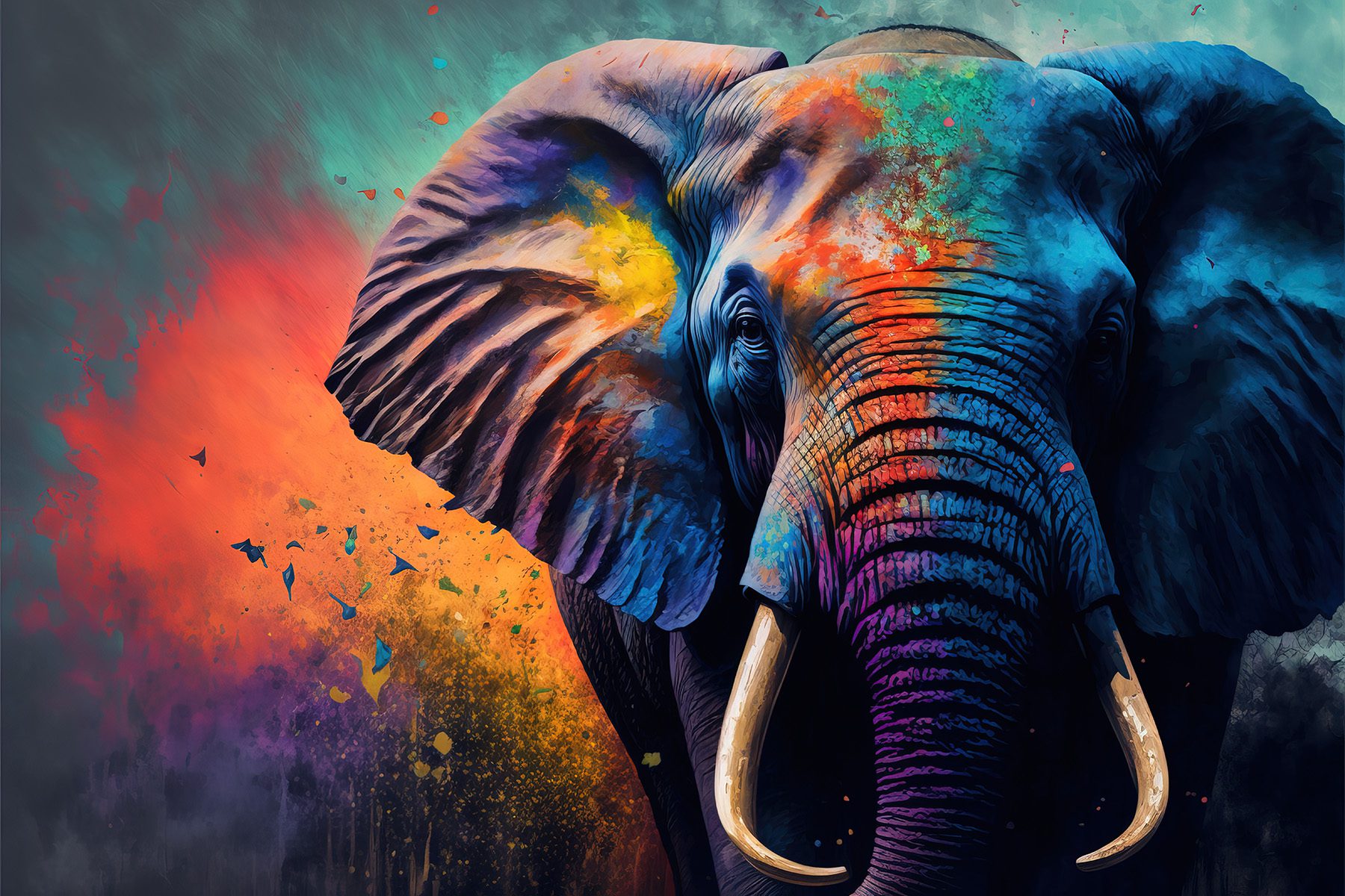 Abstract Elephant Painting: Realism Meets Expressionism