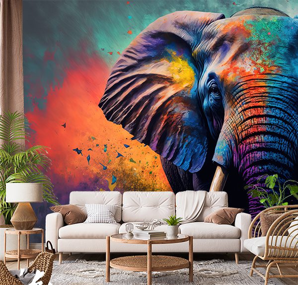 Abstract Elephant Painting: Realism Meets Expressionism