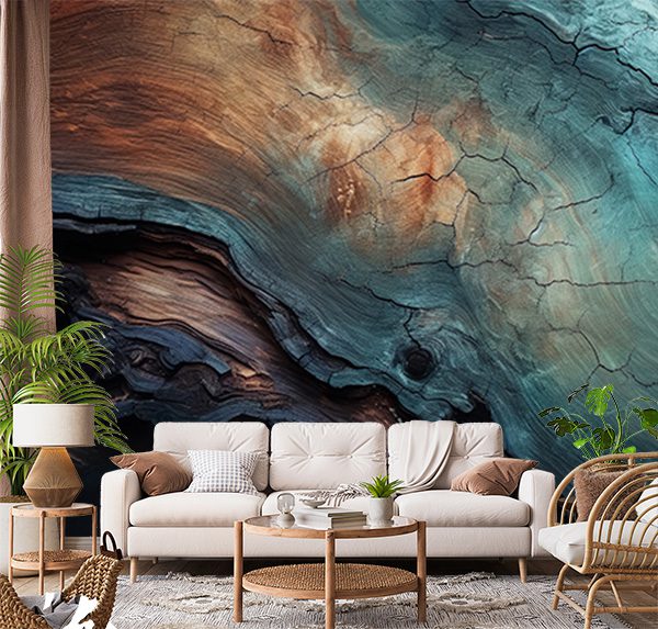 Stunning Weathered Wood - Teal & Brown