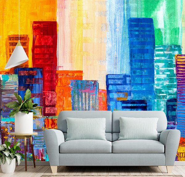 Vibrant Abstract Cityscape Art