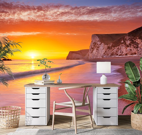 Dorset coast at sunset