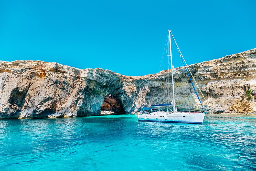 Secluded Cove Sailboat