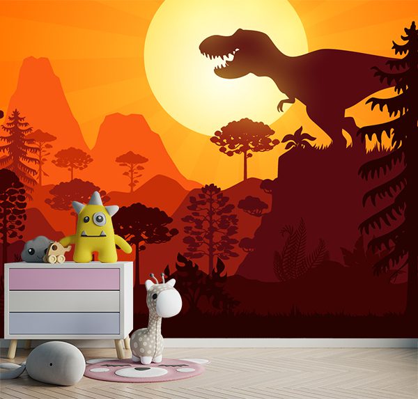 Dinosaur Cliffside Silhouette