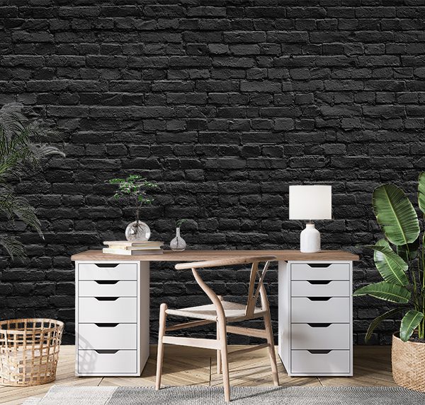 Weathered Black Brick Wall